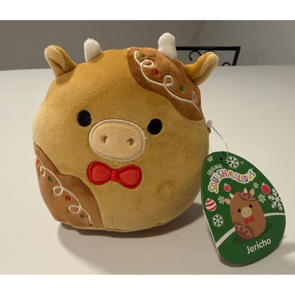 Squishmallows Jericho Gingerbread Cow 8 Inch Christmas 2024 Holiday Plush NWT